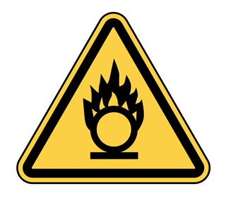 Warning Oxidising Agent Sticker
