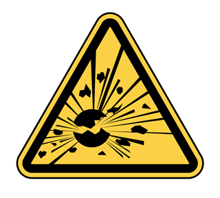 Warning Explosive Sticker