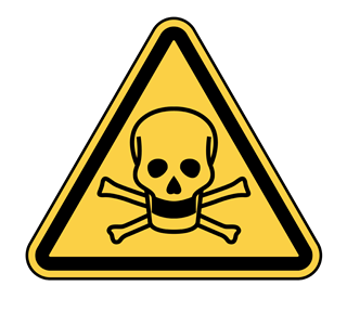 Warning Toxic Skull and Crossbones Sticker