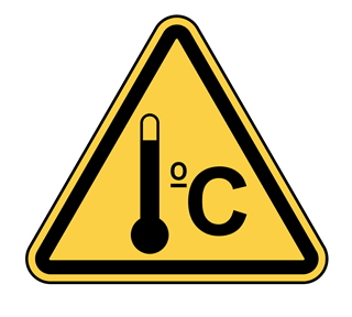Warning High Temperature Sticker