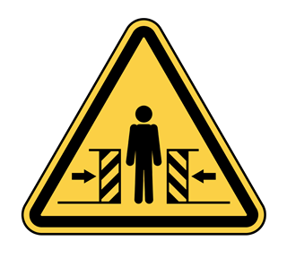 Warning Crush Hazard Sticker
