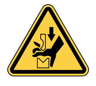 Risk of Crushing Hand By Break Sticker
