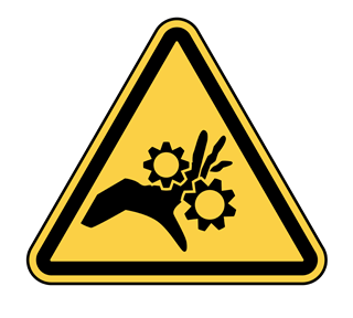 Moving Machinery Crushing Hands Sticker