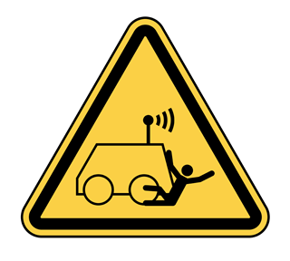Risk of Being Run Over Warning Sticker