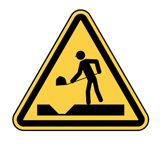 Open Trench Warning Sticker