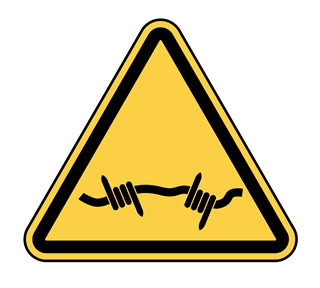Barbed Wire Warning Sticker