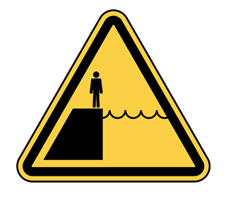 Deep Water Warning Sticker