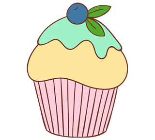Blueberry Vanilla Cupcake Sticker