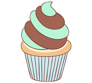 Mint Chocolate Vanilla Cupcake Sticker