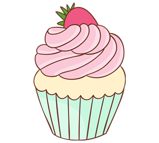 Strawberry Vanilla Cupcake Sticker