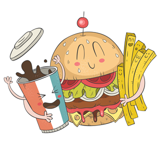 Burger Fries Pop Sticker