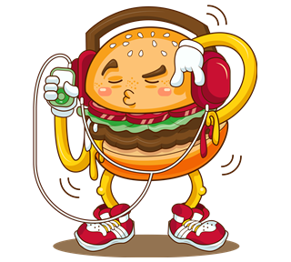 Dancing Burger Sticker