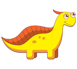 Cute Yellow Dinosaur Sticker