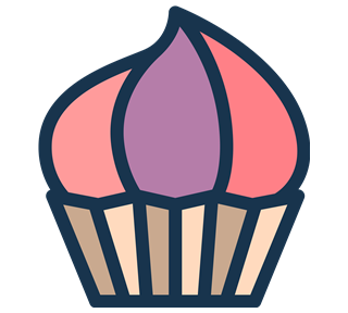 Pink and Purple Cupcake Sticker