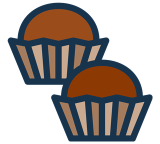 Two Chocolate Cupcakes Sticker