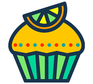 Orange Cupcake Sticker