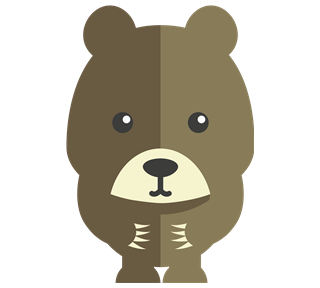 Shy Brown Bear Sticker