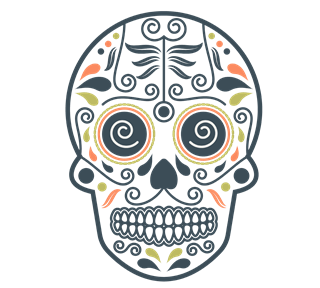 Day of the Dead Skull Mask 1 Sticker