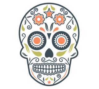 Day of the Dead Skull Mask 3 Sticker