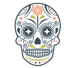 Day of the Dead Skull Mask 4 Sticker