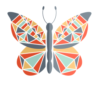 Colorful Geometric Butterfly Sticker