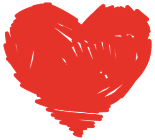 Heart Red Scribble Sticker