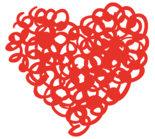 Scribble Heart Sticker