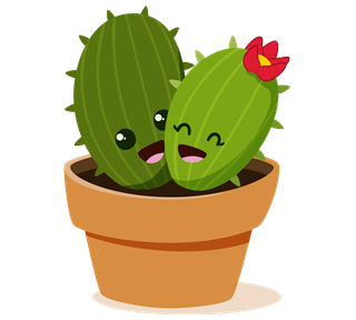 Cacti with Flower Sticker