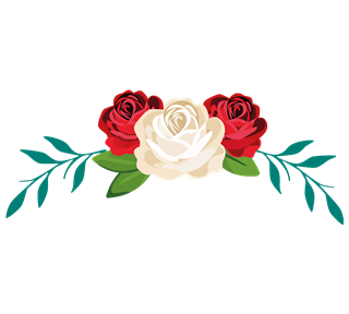 Red and White Floral Arch Sticker