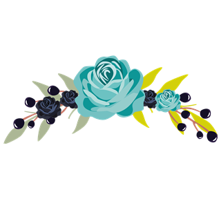 Blue Green Floral Arch Sticker
