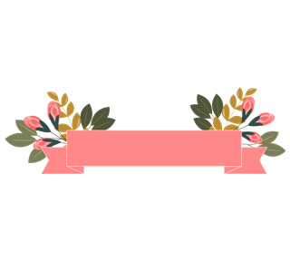 Pink Floral Banner Sticker
