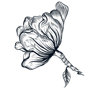 Ink Line Flower Side Sticker