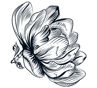 Ink Line Flower Left Side Sticker