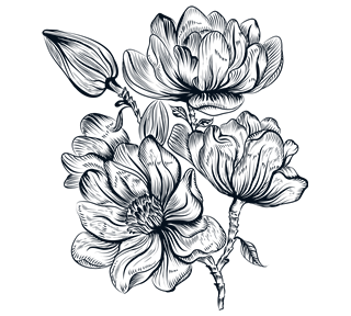 Ink Line Flower Bouquet Sticker