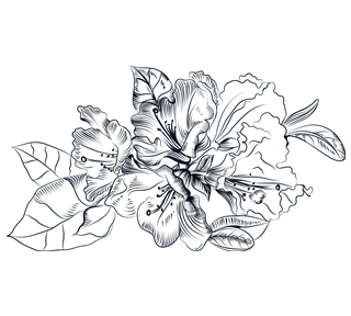 Ink Line Flower Bunch Sticker
