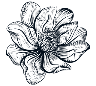 Ink Line Flower Front Sticker