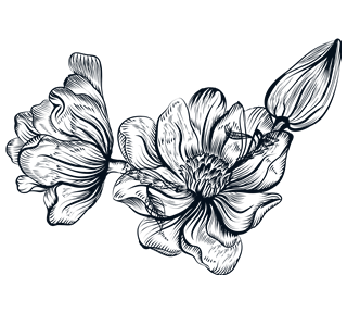 Ink Line Multi Flower Sticker