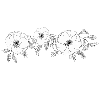 Ink Line Triple Flower Sticker
