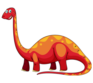 Red Brontosaurus Dinosaur Sticker