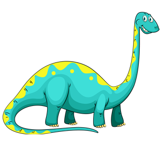 Teal Brontosaurus Dinosaur Sticker