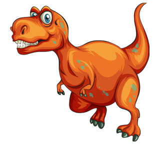 T-Rex Orange Dinosaur Sticker