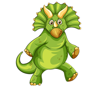 Triceratops Green Dinosaur Sticker
