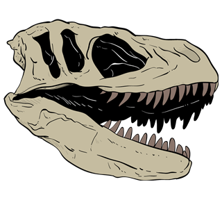 T-Rex Dinosaur Skull Sticker