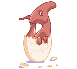 Hatching Pink Dinosaur Sticker