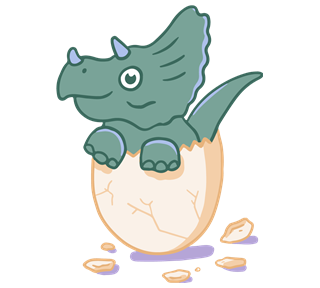 Hatching Triceratops Dinosaur Sticker