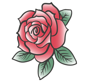Red Rose Flower Sticker