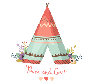 Peace and Love Teepee Sticker
