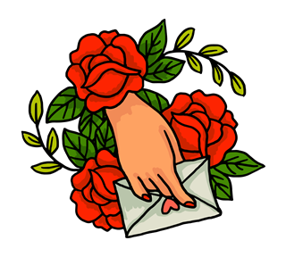Rose Flower Hand Sticker