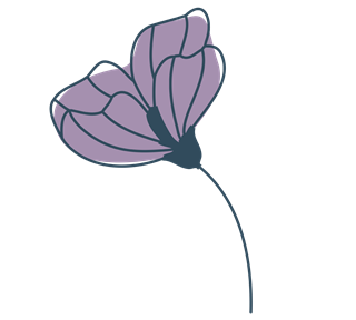 Tall Purple Drop Flower Sticker