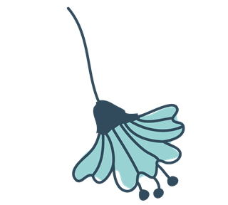 Turquoise Drop Flower Sticker